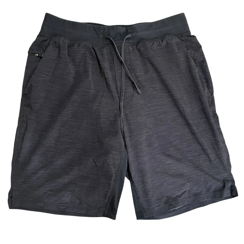 Lululemon T.H.E Short 9” Liner In Heather All‎ Over Deep Coal Black Size M